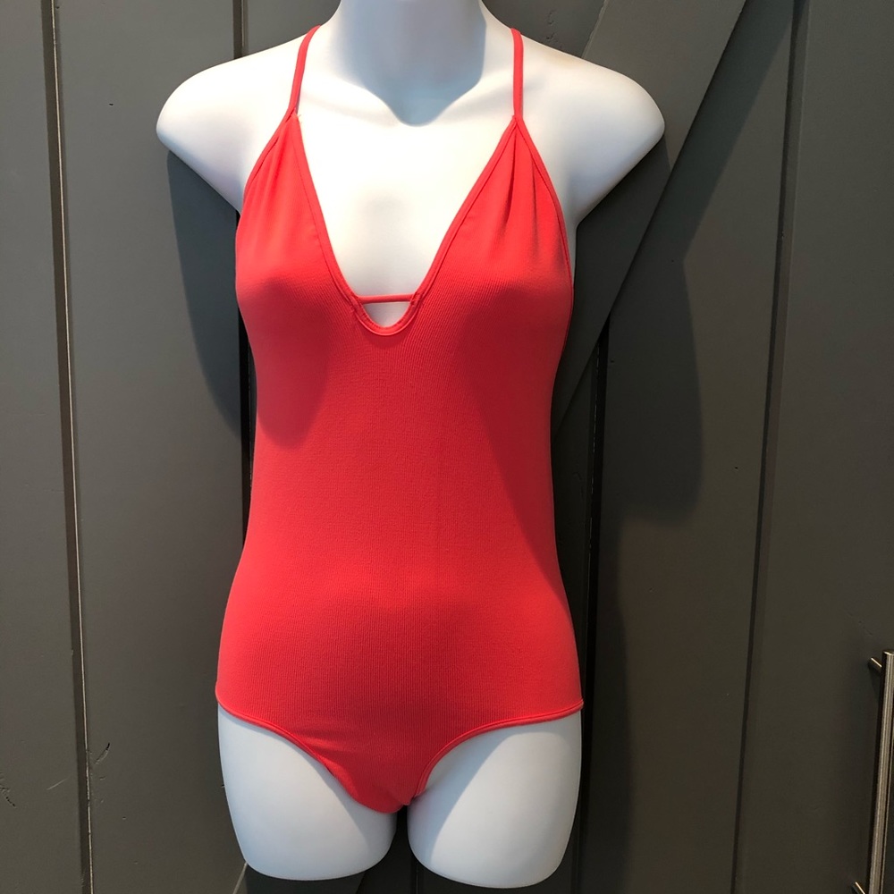 Coral Free People bodysuit